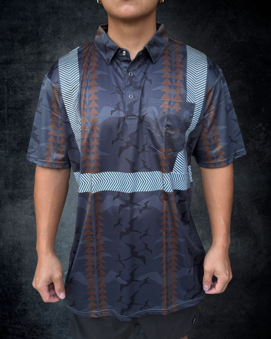 Charcoal Iwa Bird Reflective Polo