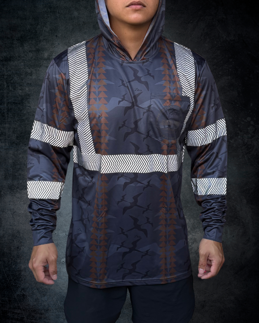 Charcoal Iwa Bird Reflective Hoodie