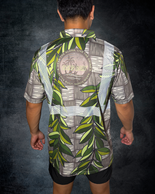 Maile Lei and Lauhala Reflective Polo