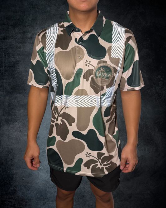 Hibiscus Camo Reflective Polo