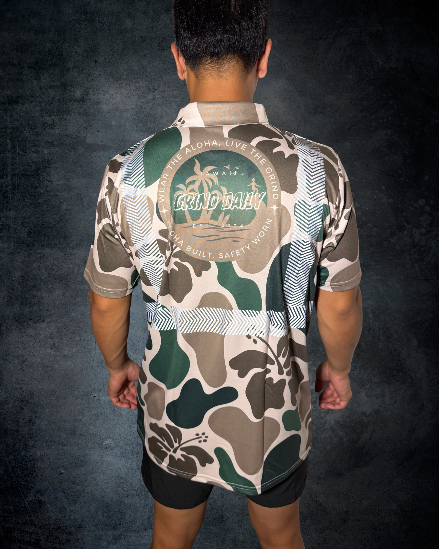 Hibiscus Camo Reflective Polo
