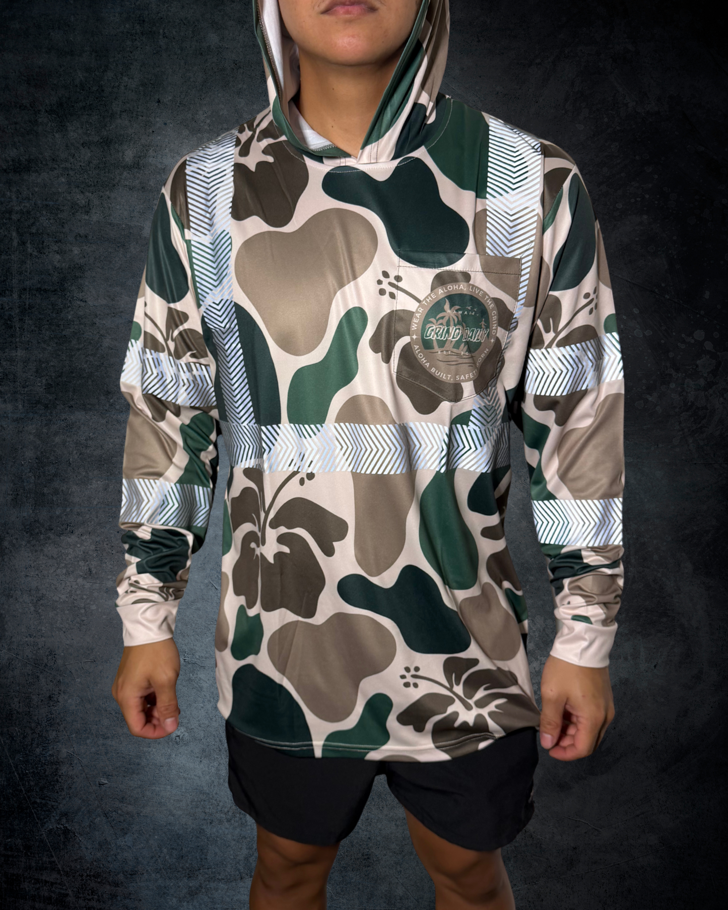 Hibiscus Camo Reflective Hoodie