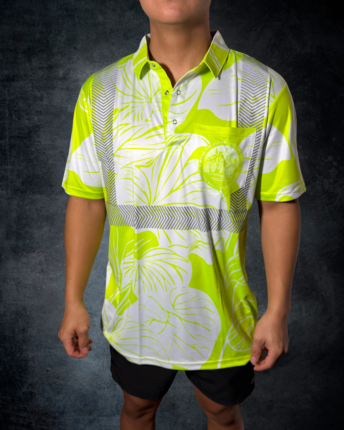 Kalo Green Reflective Polo